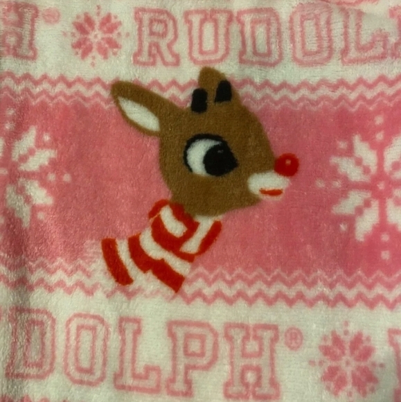 Rudolph Red Nosed Reindeer Womens Pink Fleece XL - Picture 4 of 5